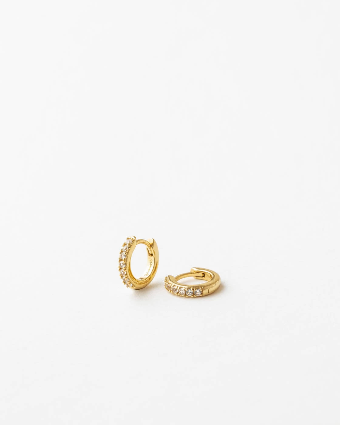 Olivia White Sapphire Huggie Hoops 3 Olivia White Sapphire Huggie Hoops