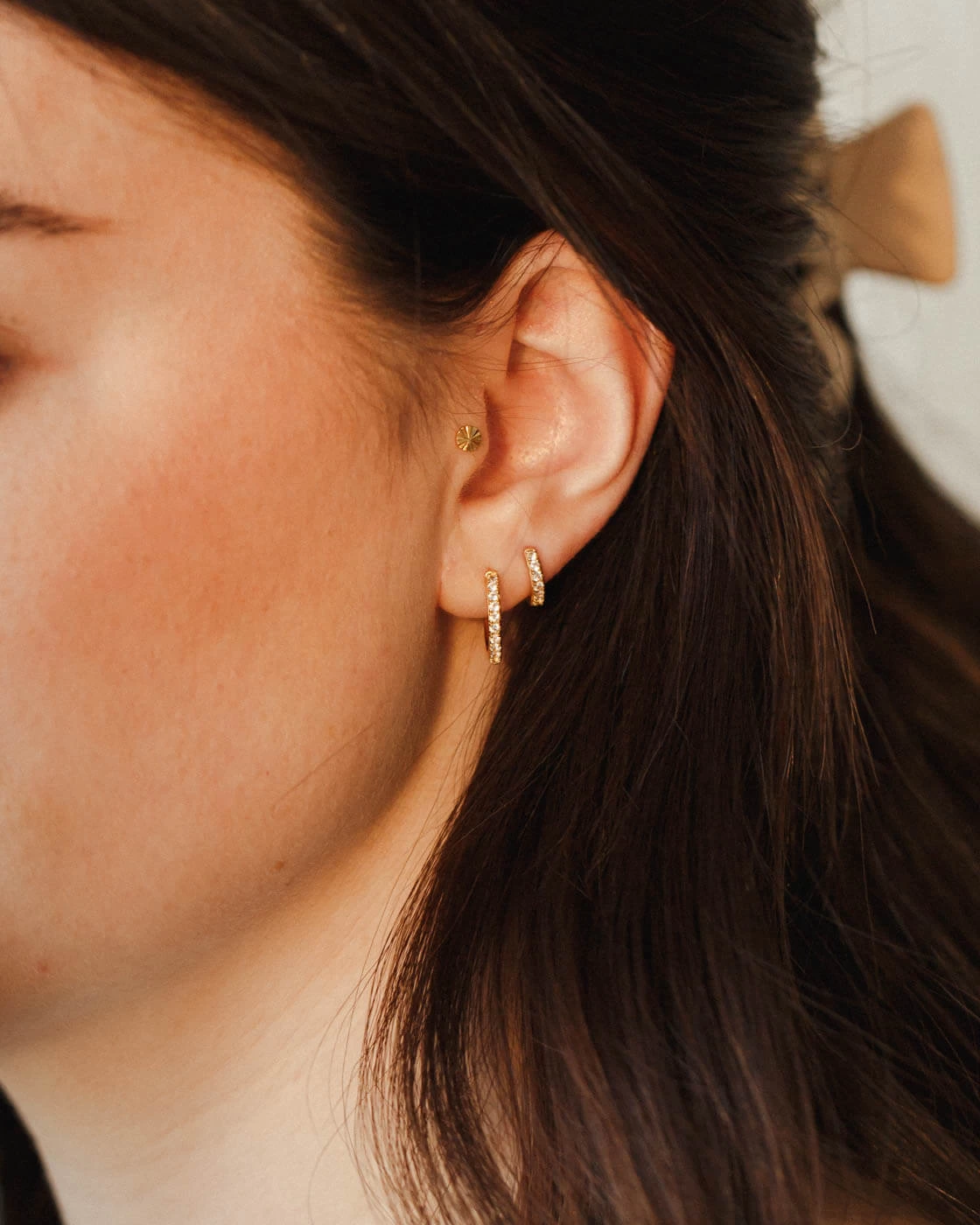 Ophelia White Sapphire Hoops 4 Ophelia White Sapphire Hoops - Image 2