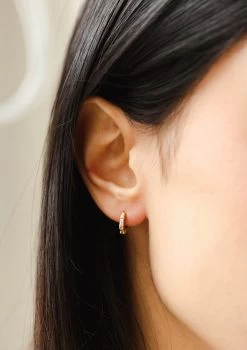 Grace White Sapphire Huggie Hoops 12 Grace White Sapphire Huggie Hoops -Gldn Shop 2023 03 NPL 0009