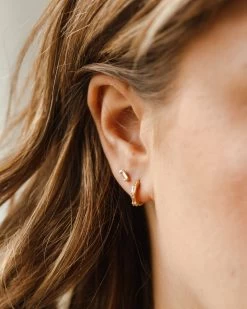 Grace White Sapphire Huggie Hoops 13 Grace White Sapphire Huggie Hoops -Gldn Shop 2023 03 NPL 0019