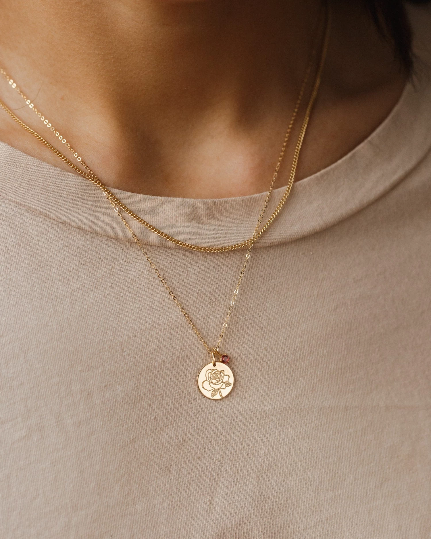 Solid Gold Flora Gemstone Necklace 4 Solid Gold Flora Gemstone Necklace - Image 2