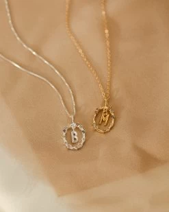 Gemstone Initial Pendant -Gldn Shop 2024 DIAMOND product 6569