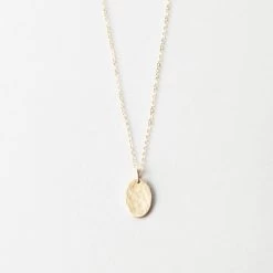Blank Diana Necklace -Gldn Shop BlankOvalPendantNecklace GoldHammered PDPMain