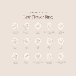 Birth Flower Ring -Gldn Shop Flora Birth Flower Ring Chart