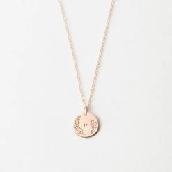 Floral Frame Necklace -Gldn Shop FloralFramedInitialNecklace RoseGold PLPMain