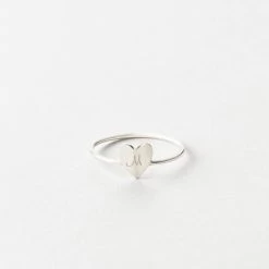 Frankie Heart Ring -Gldn Shop FrankieInitialHeartRing SterlingSilver PLPMain