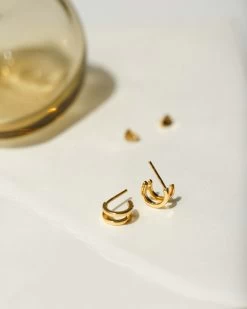 Double Huggie Hoops -Gldn Shop GLD 0455