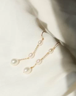 Trinity Pearl Drop Earrings -Gldn Shop GLD 0643 min