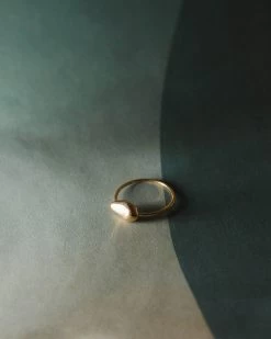 Solid Gold River Stone Ring