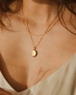 Floral Locket Necklace -Gldn Shop GLD 1700