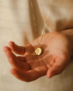 Floral Locket Necklace -Gldn Shop GLD 1713