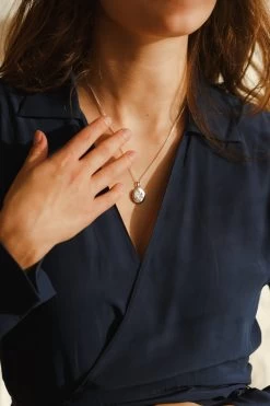 Floral Locket Necklace -Gldn Shop GLD 1734