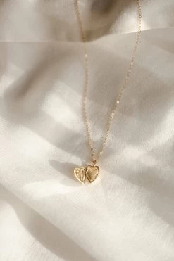 Micro Heart Locket Necklace 23 Micro Heart Locket Necklace -Gldn Shop GLD 7013