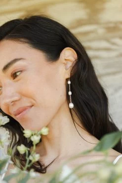 Trinity Pearl Drop Earrings -Gldn Shop GLD 8988 min