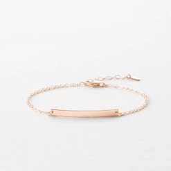 Getty Bar Bracelet -Gldn Shop GettyNameBarBracelet RoseGoldSmooth PLPMain