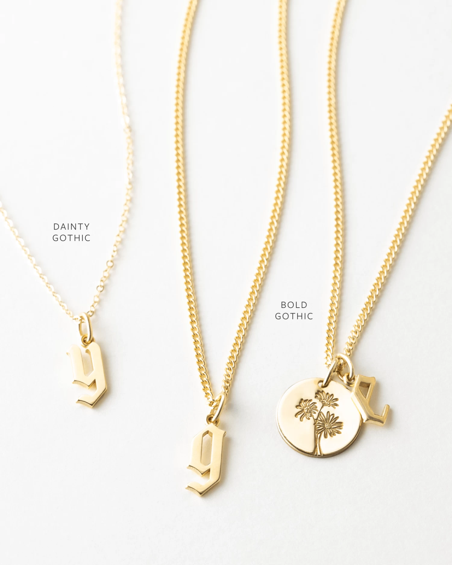 Dainty Gothic Initial Necklace 13 Dainty Gothic Initial Necklace - Image 11