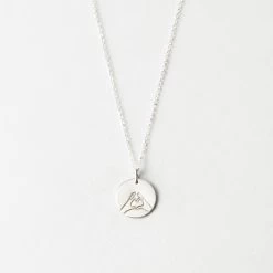 Hand Heart Necklace 11 Hand Heart Necklace -Gldn Shop HandHeartSymbolNecklace Silver PLPMain