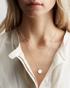 Halle + Vollmond Layered Set -Gldn Shop Layerchainsandpersonalizeddisk Silver PLPMain