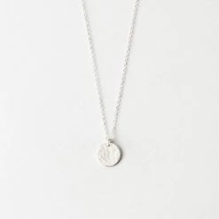 Blank Lor Necklace -Gldn Shop LorBlankCoinDiskNeckalce Silver Hammered PDPMain