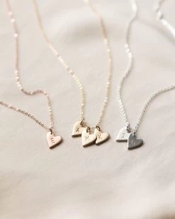 Maude Heart Necklace -Gldn Shop MaudeInitialHeartTagNecklace 2
