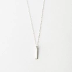 Ono Necklace -Gldn Shop OnoTinyBarTagPersonalizedNecklace Silver PLPMain