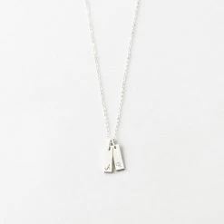 Palermo Necklace -Gldn Shop PalermoTinyInitialTagNecklace Silver PLPMain
