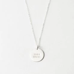 Numerals Disk Necklace 11 Numerals Disk Necklace -Gldn Shop RomanNumeralsDateNecklace Silver PLPMain