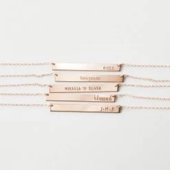 Serra Necklace -Gldn Shop SerraPersonalizedBarNecklace RoseGold Smooth PLPMain