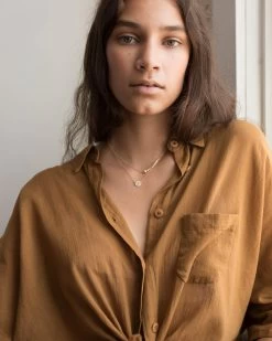 Gemstone + Mila Layering Set -Gldn Shop Shortlayernecklaces initials gemstones 7