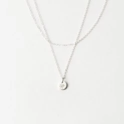 Double Wrap Yue Necklace -Gldn Shop WrapChokerTinyDiskNecklace Silver PLPMain