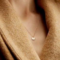 Personalized Yue Necklace -Gldn Shop YueTinyInitialTagNecklace PLPHover