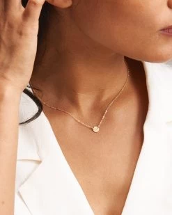 Yuki Necklace -Gldn Shop YukiTinyInitialNecklace Gold PLPMain