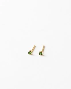 Emerald Green Aura Studs