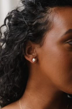 Baroque Pearl Studs -Gldn Shop baroque pearl studs gldn 5