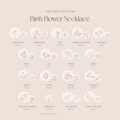Birth Flower Necklace -Gldn Shop flora birth flower necklace chart