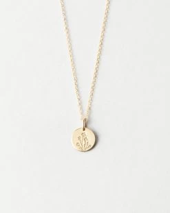 Small Flora Necklace -Gldn Shop floral disk pendant necklace