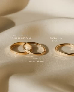Personalized Floral Frame Band -Gldn Shop floral rings comparison min
