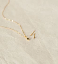 Aura Birthstone Necklace & Studs Set -Gldn Shop gldn bundles 2963