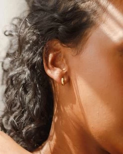 Domed Huggie Hoops -Gldn Shop gldn jewelry 464