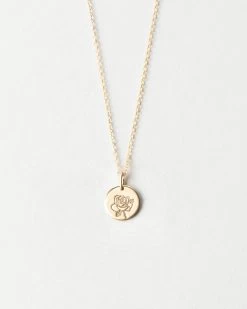 Small Flora Necklace -Gldn Shop gold birth flower pendant necklace