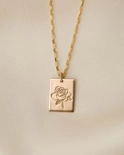 Flora Marseille Necklace -Gldn Shop gold rose flower jewelry 1