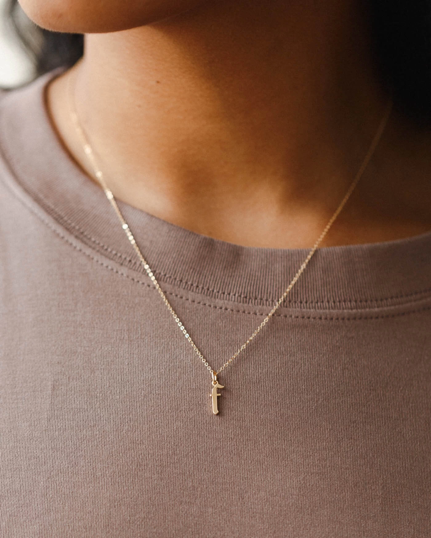 Dainty Gothic Initial Necklace 5 Dainty Gothic Initial Necklace - Image 3