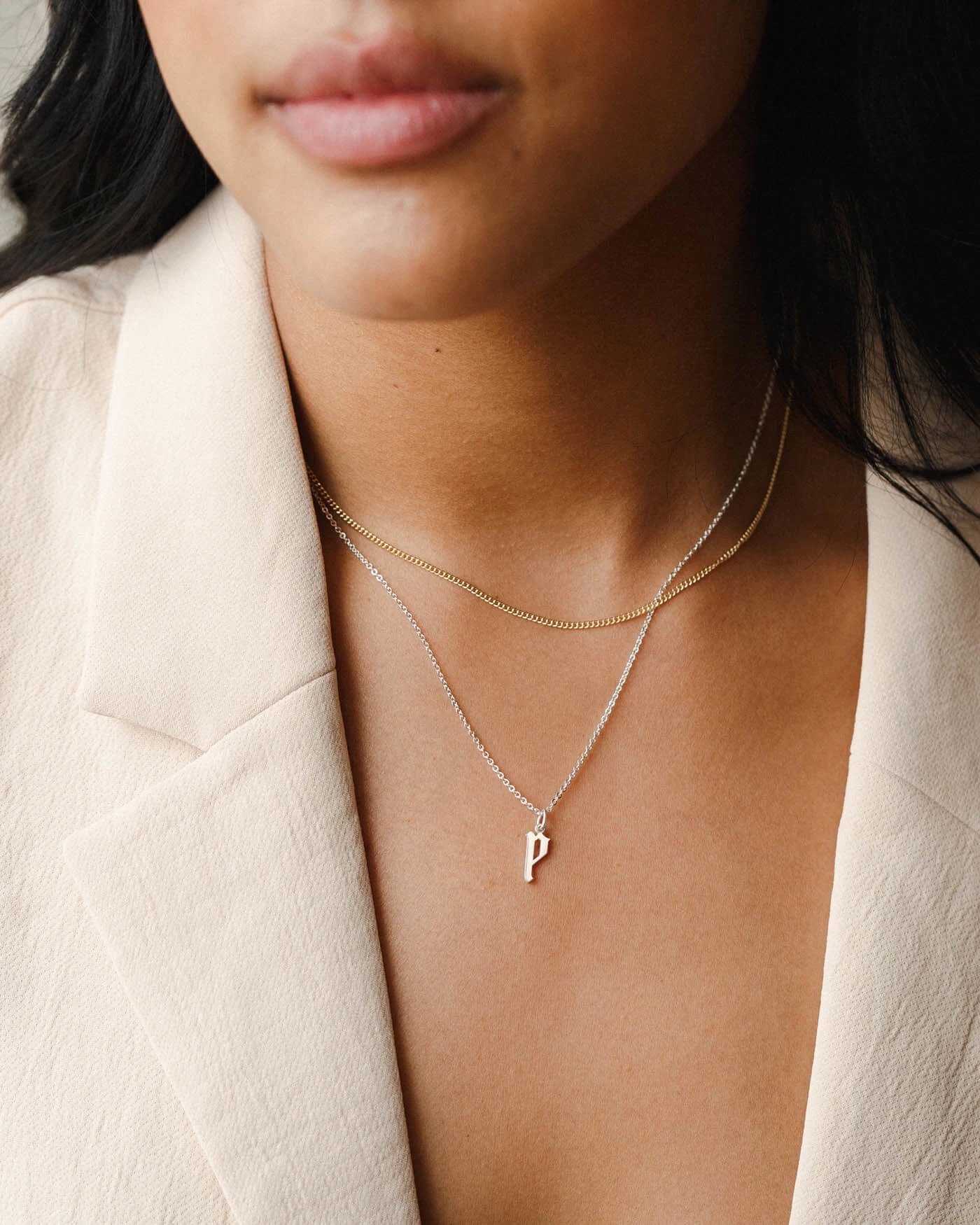 Dainty Gothic Initial Necklace 17 Dainty Gothic Initial Necklace - Image 15