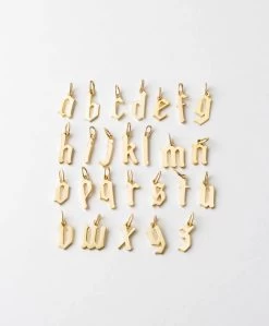 Bold Gothic Initial Necklace -Gldn Shop gothic gldn letters 10175