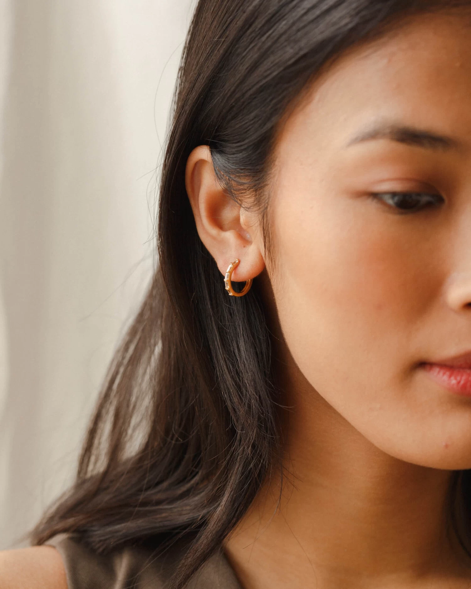 Deco White Sapphire Hoops 8 Deco White Sapphire Hoops - Image 6