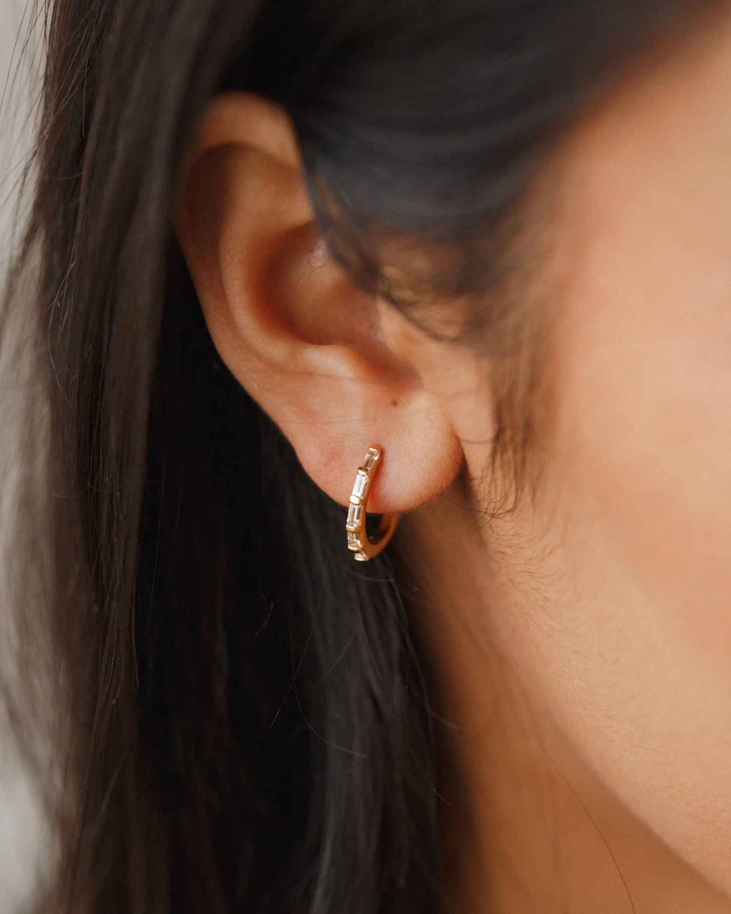 Deco White Sapphire Hoops 4 Deco White Sapphire Hoops - Image 2