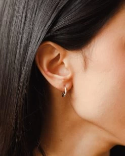 Mini Flow Hoops -Gldn Shop mini silver wave hoop earrings min