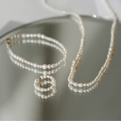 Organic Pearl Ring 13 Organic Pearl Ring -Gldn Shop pearl strand groupings min 1