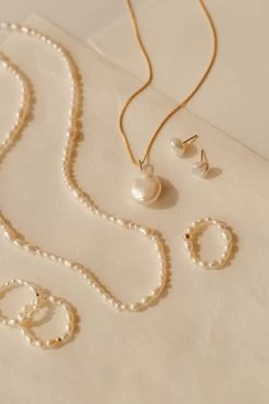 Organic Pearl Strand Necklace -Gldn Shop pearls gldn 1182 min