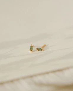 Forest Emerald Leaflet Studs